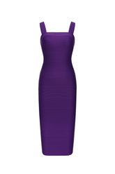Katja Classic Contour Square Neck Stripe Bandage Mini Dress