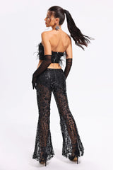 Michaelia Feather Sequins Set