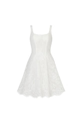 Tutuni Lace square-neck halter mini dress