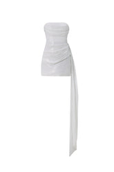 Vali Strapless pleated ribbon mini skirt