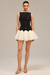 Salamo Sleeveless Diamond Mini Dress