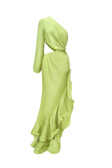 Beren One Shoulder Satin Maxi Dress