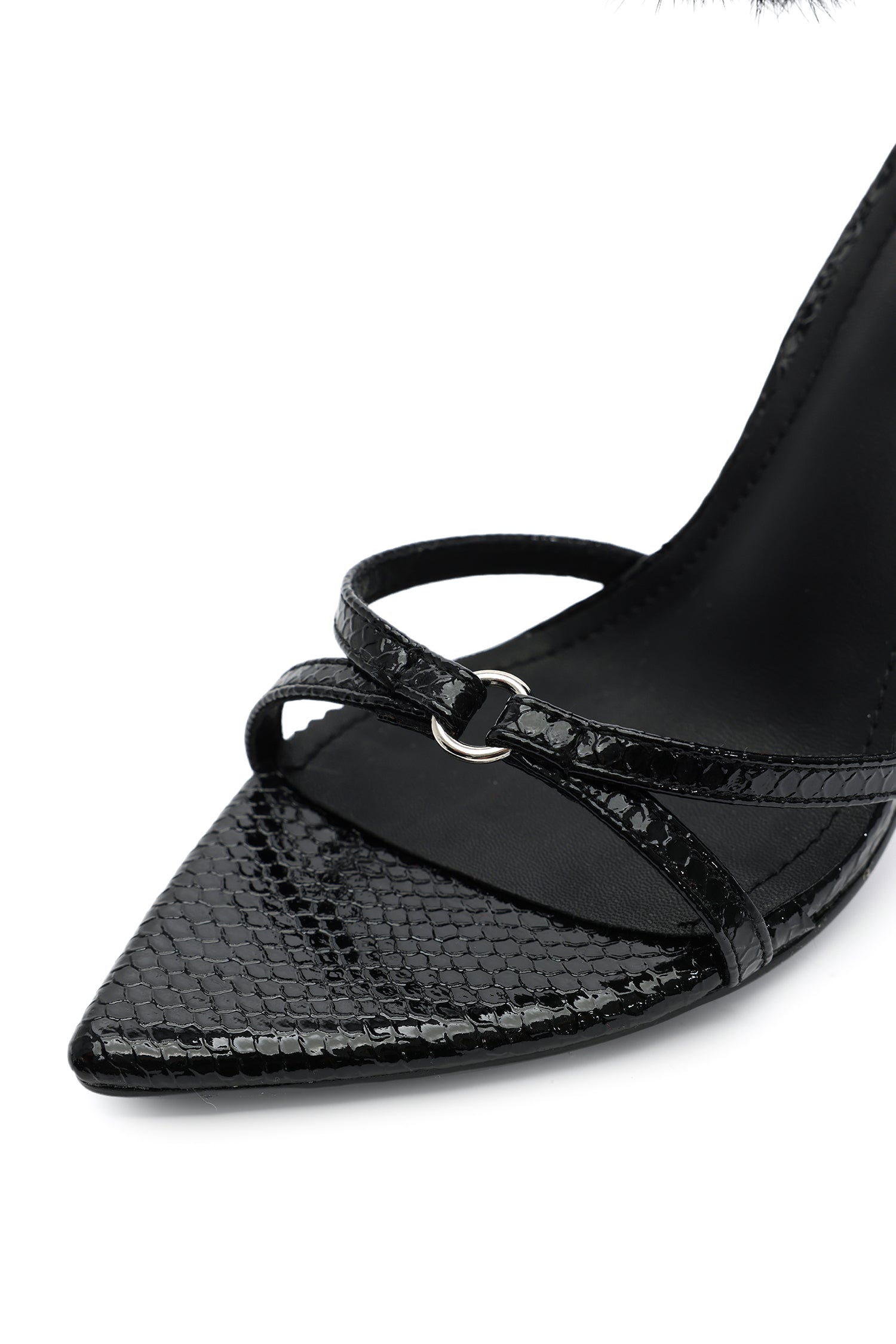 Myka Furry Zipper Stiletto Sandals
