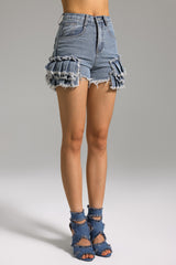 Kyli Pleat Denim Shorts