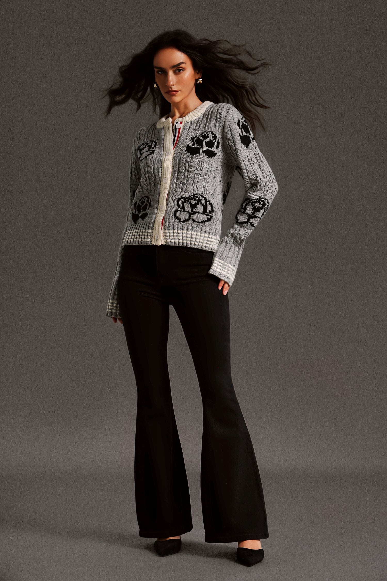 Johe Round Neck Long Sleeves Printing Blouse