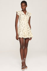 Nunaa Hollow Out Lace Flowers Mini Dress