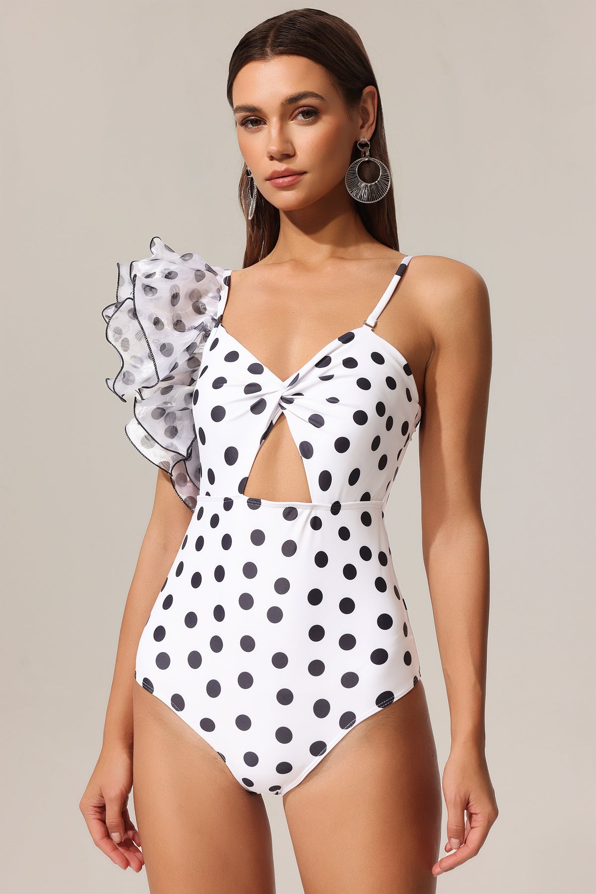 Rania Dot Printed Hollow Out Mini Swimwear
