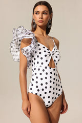 Rania Dot Printed Hollow Out Mini Swimwear