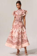 Kimivi Sleeveless Floral Printed Shirt Two-Piece Set