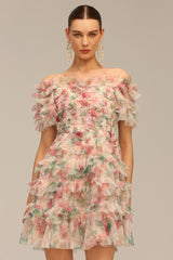 Hakula Off-The-Shoulder Flounce Mini Dress
