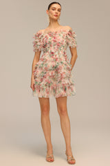 Hakula Off-The-Shoulder Flounce Mini Dress