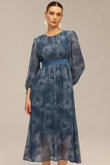 Uabeza Print Long Sleeve Maxi Dress