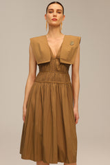 Tiza V-Neck Sleeveless Midi Dress