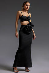 Harriet Sleeveless Hollow Out Flowers Bandage Maxi Dress