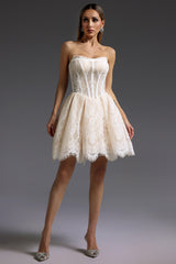 Saturn Sleeveless Fishbone Lace Mini Dress