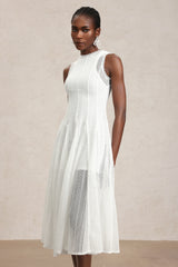 Zalma Round Neck Sleeveless Lace Maxi Dress