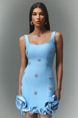 Nomi Sleeveless Diamond Flowers Mini Dress