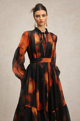 Payson Long Sleeves Printed Maxi Dress
