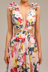 Tinnie Deep-V Folds Swimwear Two-Piece Set