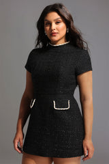 Quincy Short Sleeve Diamond Mini Dress
