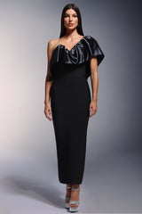 Namia Asymmetry Falbala Bandage Maxi Dress