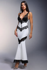 Yaliu Deep-V lace Bandage Maxi Dress