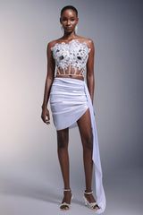 Sandra Sleeveless Diamond Lacing Mini Two-Piece Set