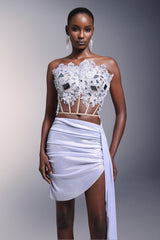 Sandra Sleeveless Diamond Lacing Mini Two-Piece Set