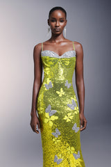 Raisin Sleeveless Diamond Sequin Maxi Dress