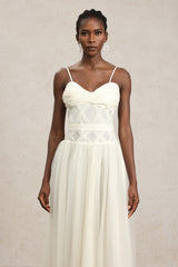 Omega Halter Folds Maxi Dress