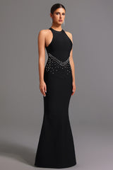 Sarly Bandage Halter Fishtail Maxi Dress