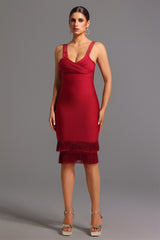 Loretta Sleeveless Tassel Bandage Mini Dress
