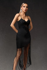 Gracie Sleevess Flowers Tassels Maxi Dress