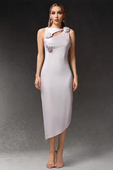 Elissa Sleeveless Flowers Hollow Out Maxi Dress