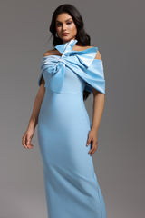 Uara Off-The-Shoulder Bow Bandage Maxi Dress