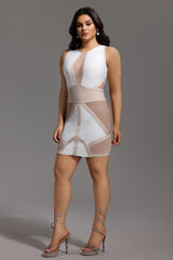 Locia Sleeveless Color Matching Bandage Midi Dress