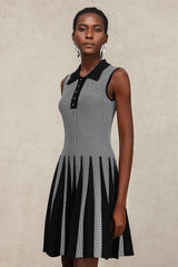 Kyler Lapel Sleeveless Folds Mini Dress