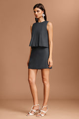Kailani Sleeveless Folds Suit Top And Skirt Two-Piece Set