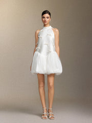 Vali Strapless satin sleeveless mini dress