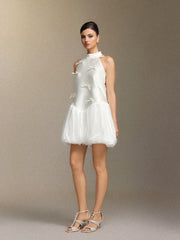 Vali Strapless satin sleeveless mini dress