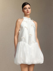Vali Strapless satin sleeveless mini dress