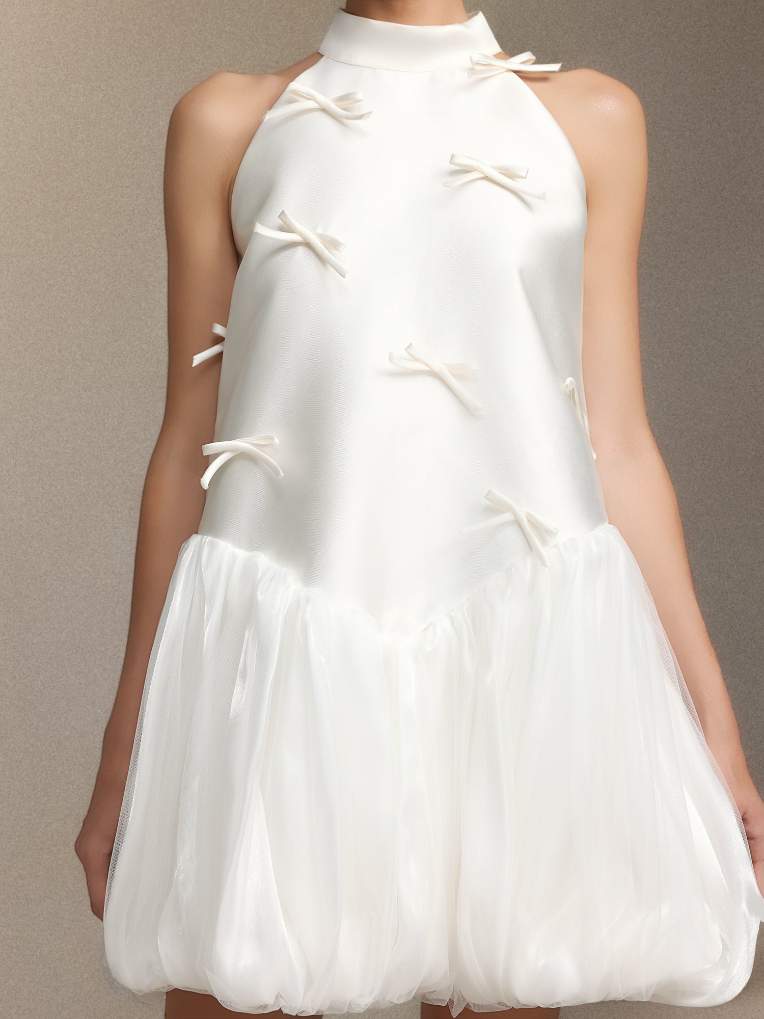 Vali Strapless satin sleeveless mini dress