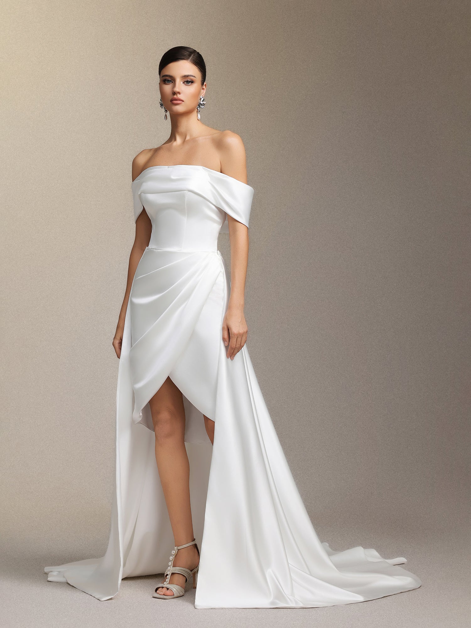 Marris off-shoulder detachable maxi wedding dress