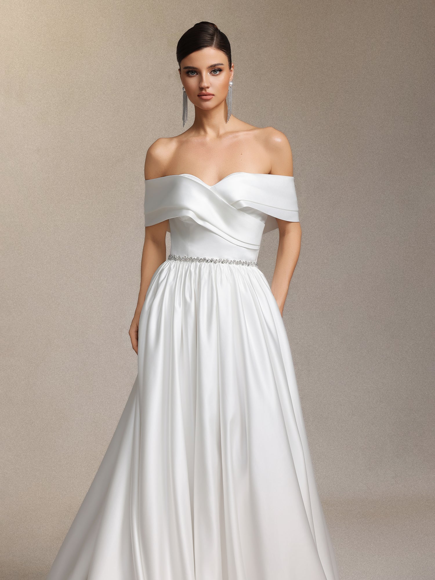 Sefa off-shoulder maxi style wedding dress
