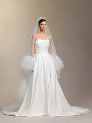 Yahir Strapless and slit wedding maxi dress