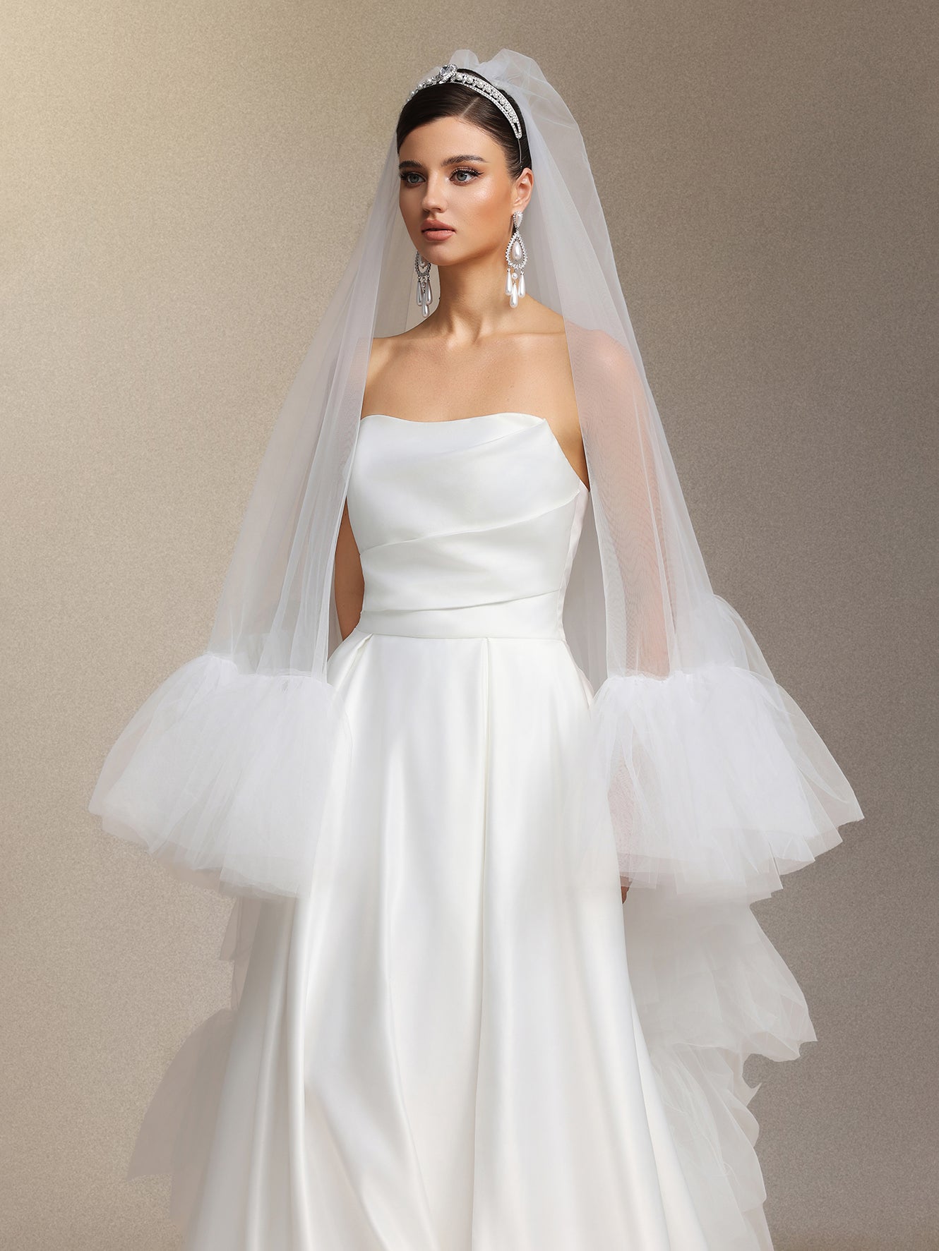 Yahir Strapless and slit wedding maxi dress