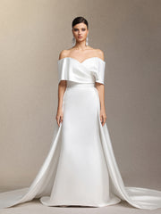 Quinta off-shoulder fish tail maxi wedding dress