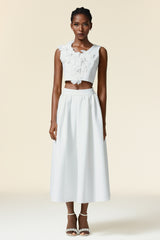 Noah V-Neck Sleeveless Flowers Top And Skirt Two-Piece Set