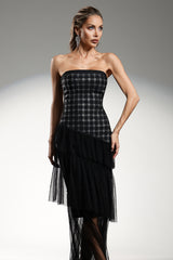 Lunia Sleeveless Diamond Ruffle Bandage Maxi Dress