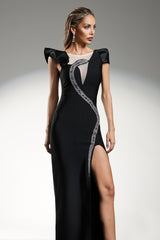 Verga Sleeveless Diamond Bandage Maxi Dress
